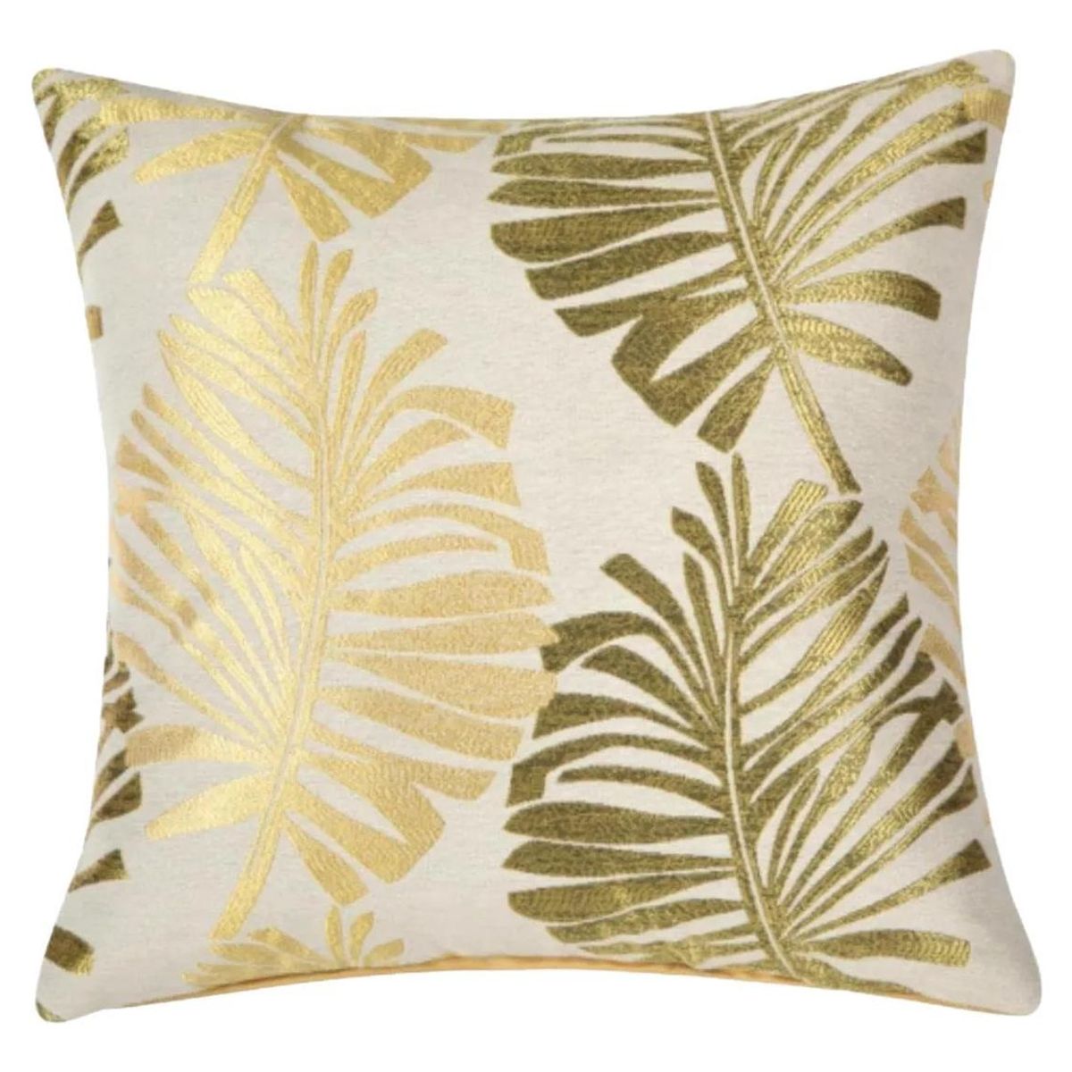 GENERICO - Pack de 6 Fundas de Cojín Jacquard Lino Diseño Hoja 43x43cm