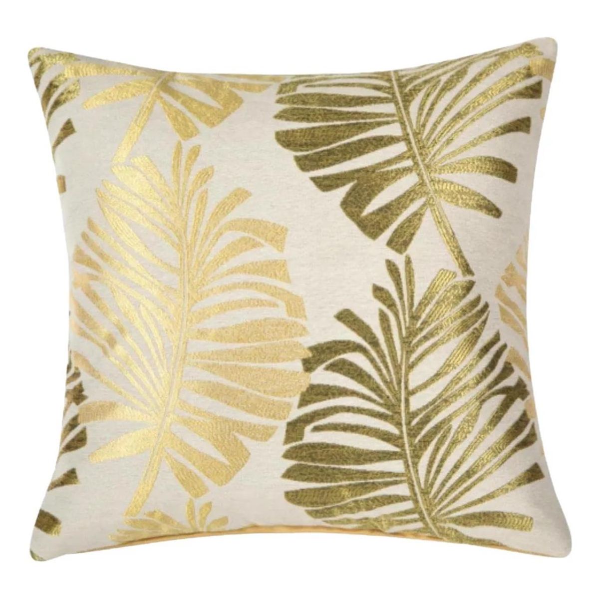 GENERICO - Pack de 6 Fundas de Cojín Jacquard Lino Diseño Hoja 43x43cm