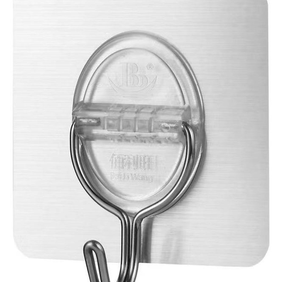 GENERICO - Pack de 2 Ganchos Adhesivos Metálicos para Pared