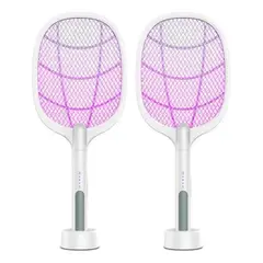 GENERICO - Pack de 2 Matamoscas Eléctricos Recargables USB 3000V