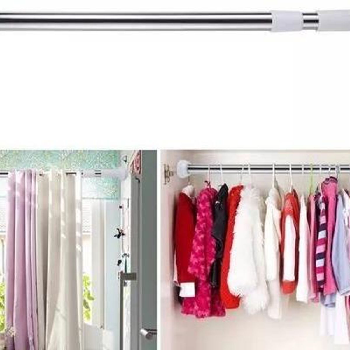GENERICO - Barra Extensible Ajustable de 70 cm a 120 cm