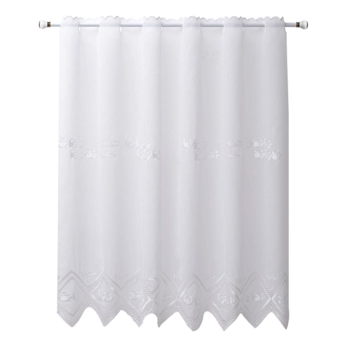 GENERICO - Cortina Velo de Cocina Color Café 115x150 cm