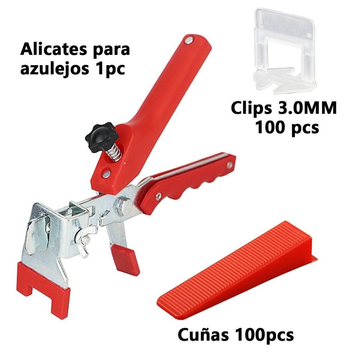 GENERICO - Kit Nivelador de Cerámicos - 100 Cuñas 100 Clips y Alicate