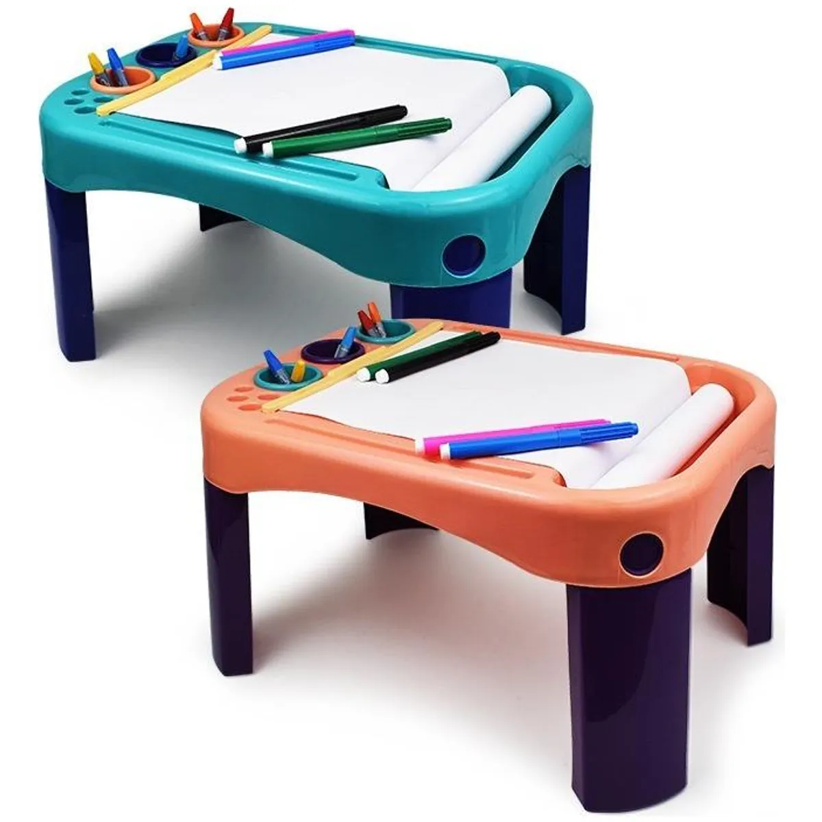 GENERICO - Mesa Pizarra para Niños con 24 Lápices de Colores y Papel.