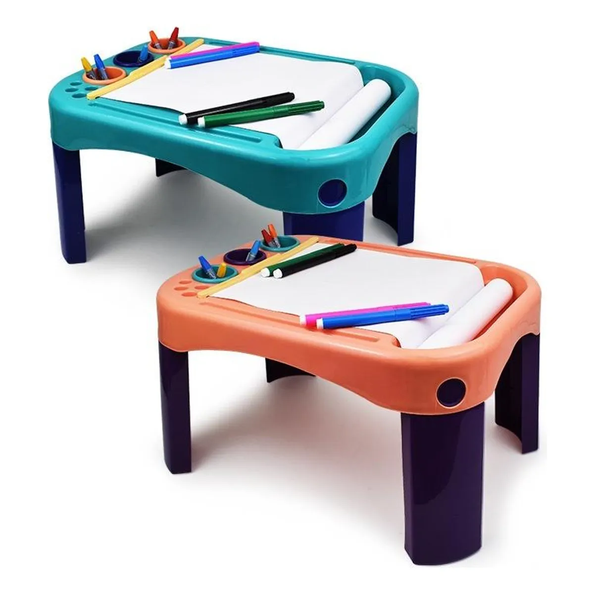 GENERICO - Mesa Pizarra para Niños con 24 Lápices de Colores y Papel.