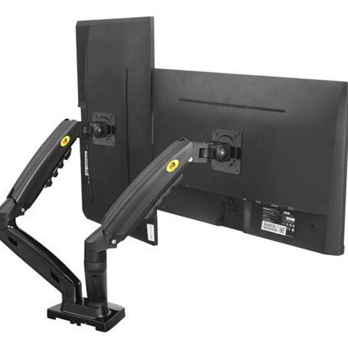 GENERICO - Soporte Ergonómico de Mesa con 2 Brazos para Monitores de 17-27"