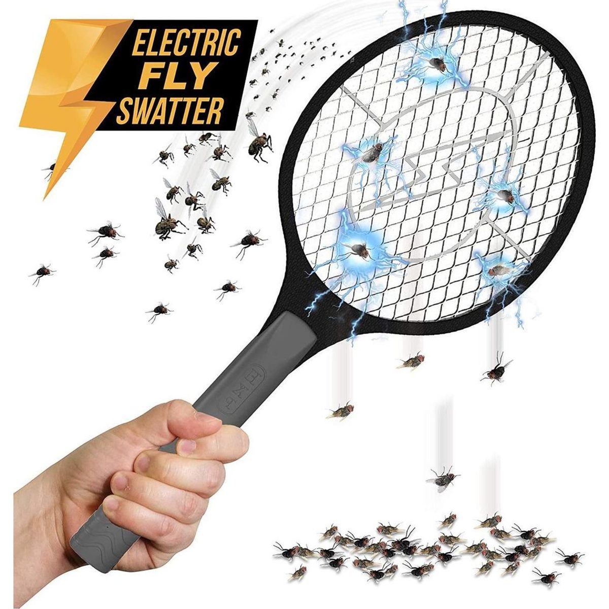 GENERICO - Raqueta Eléctrica Matamoscas Recargable Inalámbrica