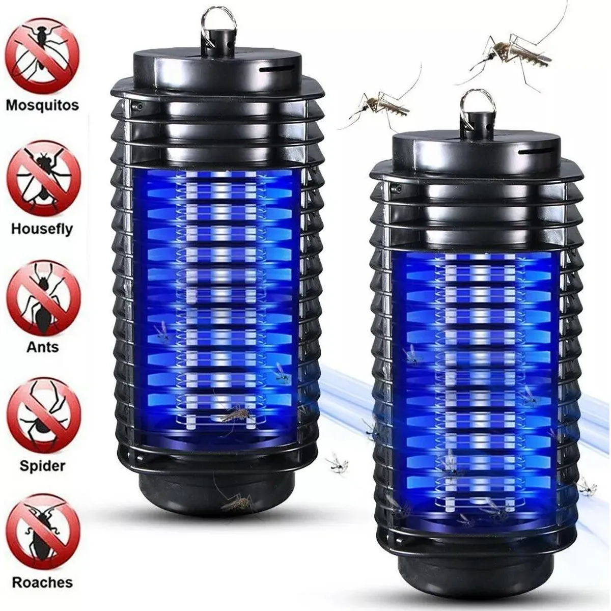GENERICO - Lámpara Eléctrica UV para Mata Insectos - Pack de 2