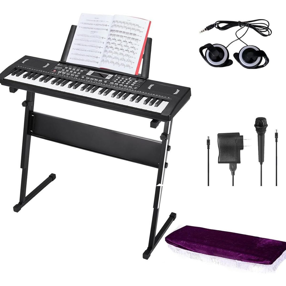 GENERICO - Teclado Musical Portátil de 61 Teclas con Accesorios.