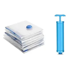 GENERICO - Juego de 12 Bolsas Organizadoras al Vacío con Bomba Manual