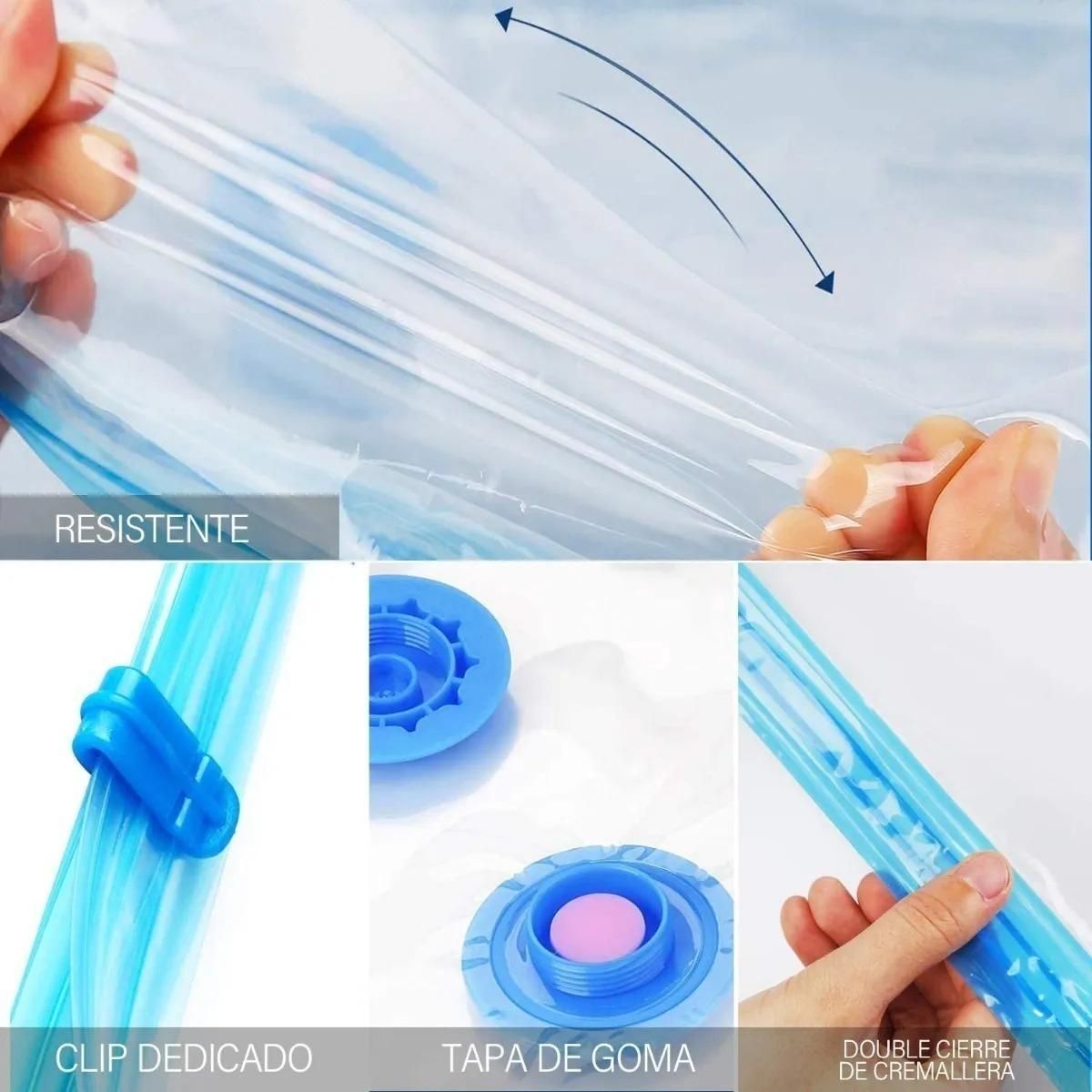 GENERICO - Juego de 12 Bolsas Organizadoras al Vacío con Bomba Manual