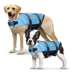 GENERICO - Chaleco Salvavidas Grande para Perros Talla L Azul.