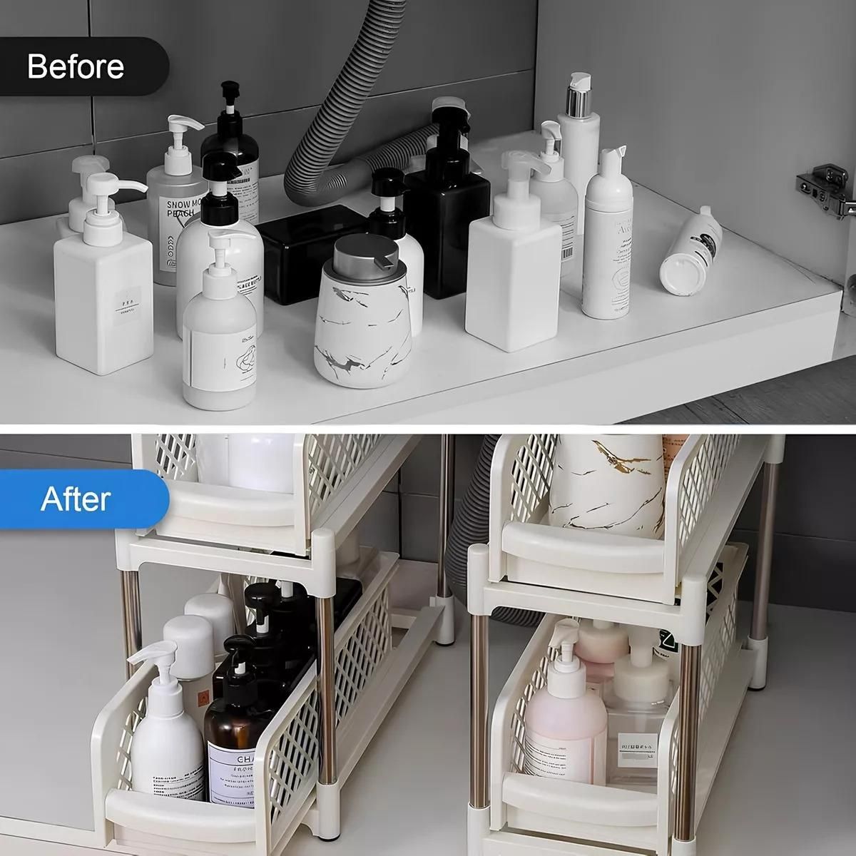 GENERICO - Organizador Deslizante de 2 Niveles para Fregadero