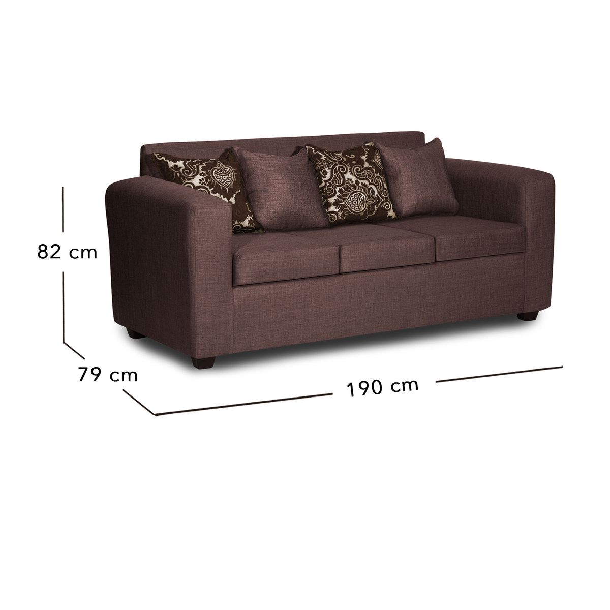 ADONIS LEUDH - Living 3+1+1 Ezeiza Tela Lisa Café Oscuro XL