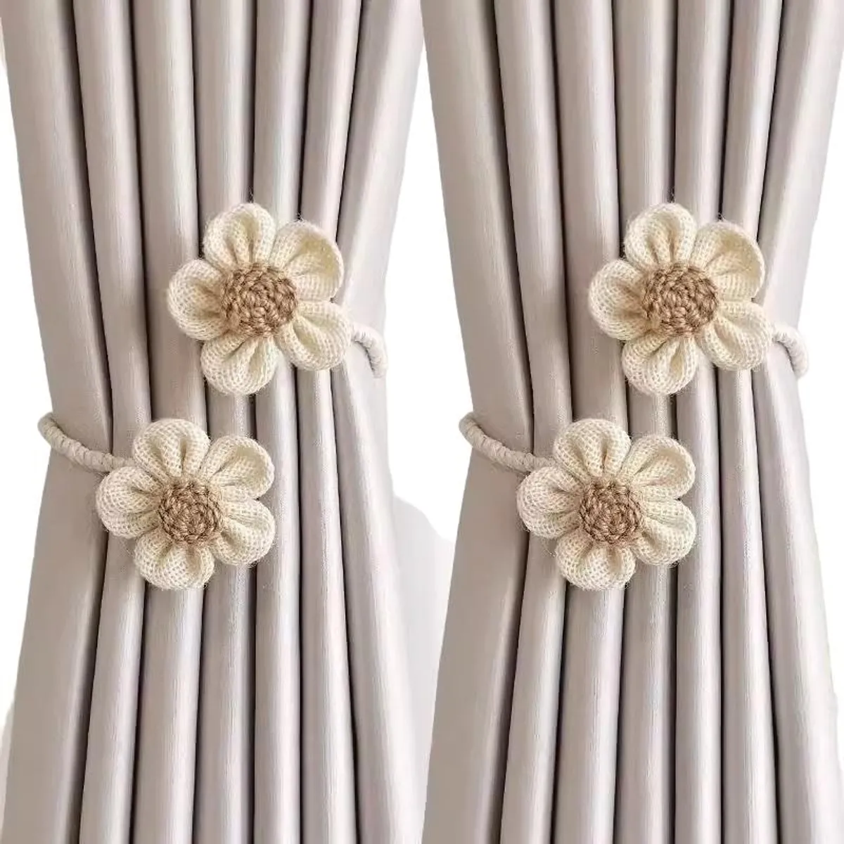 GENERICO - Abrazaderas para Cortinas Magnéticas 2 Piezas Flexibles