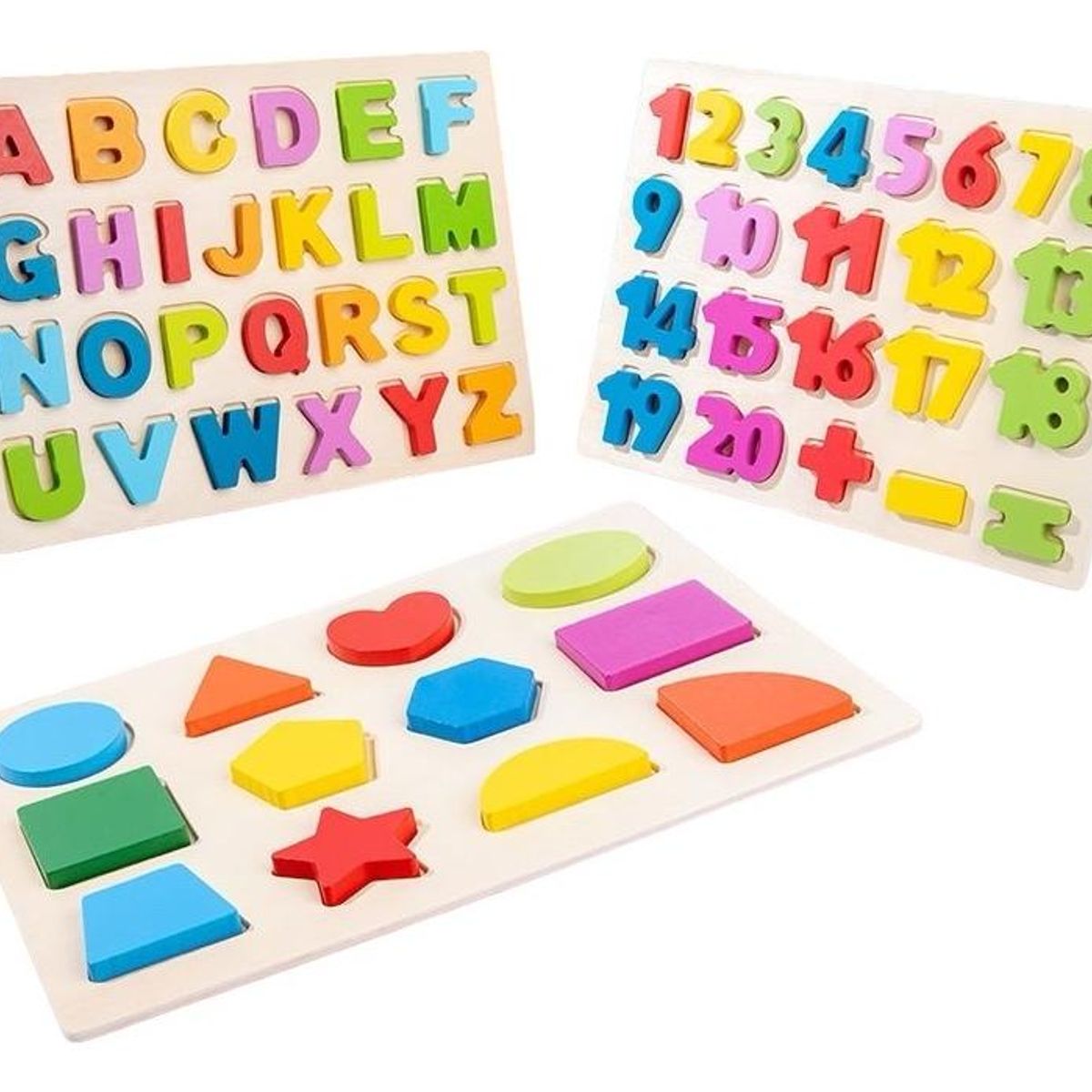 GENERICO - Set Didáctico de Encaaje con Letras y Números de Madera