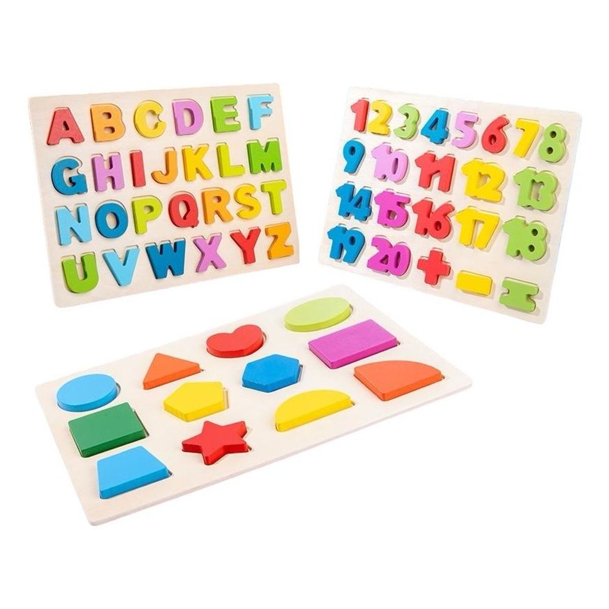 GENERICO - Set Didáctico de Encaaje con Letras y Números de Madera