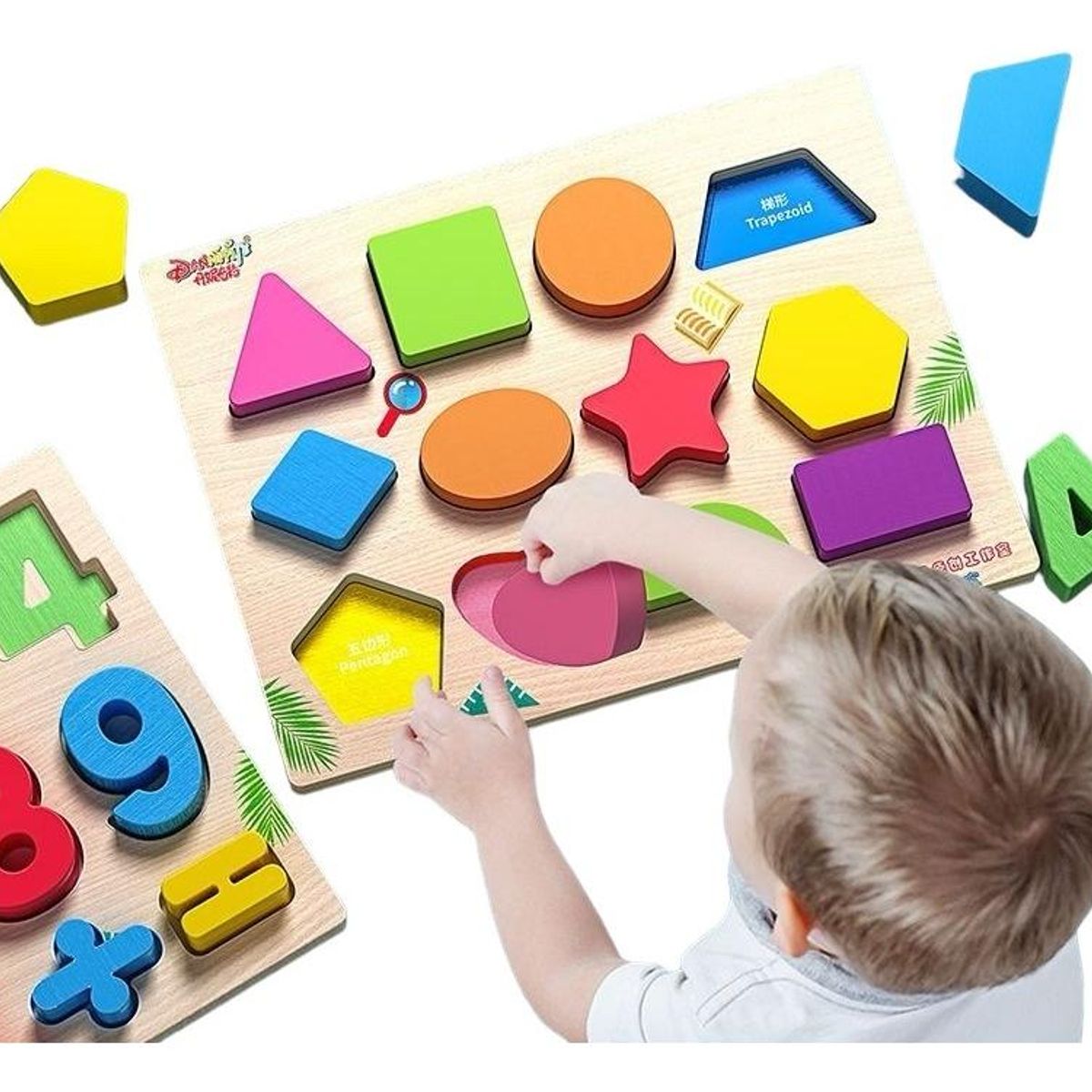 GENERICO - Set Didáctico de Encaaje con Letras y Números de Madera