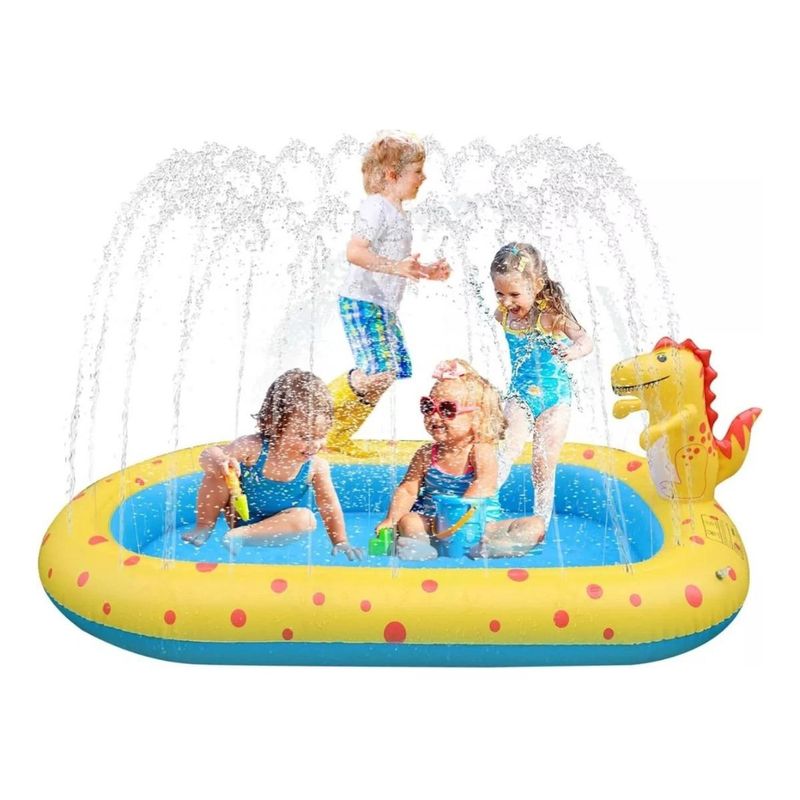 GENERICO - Piscina Inflable Infantil con Chorros Dino - 170 cm
