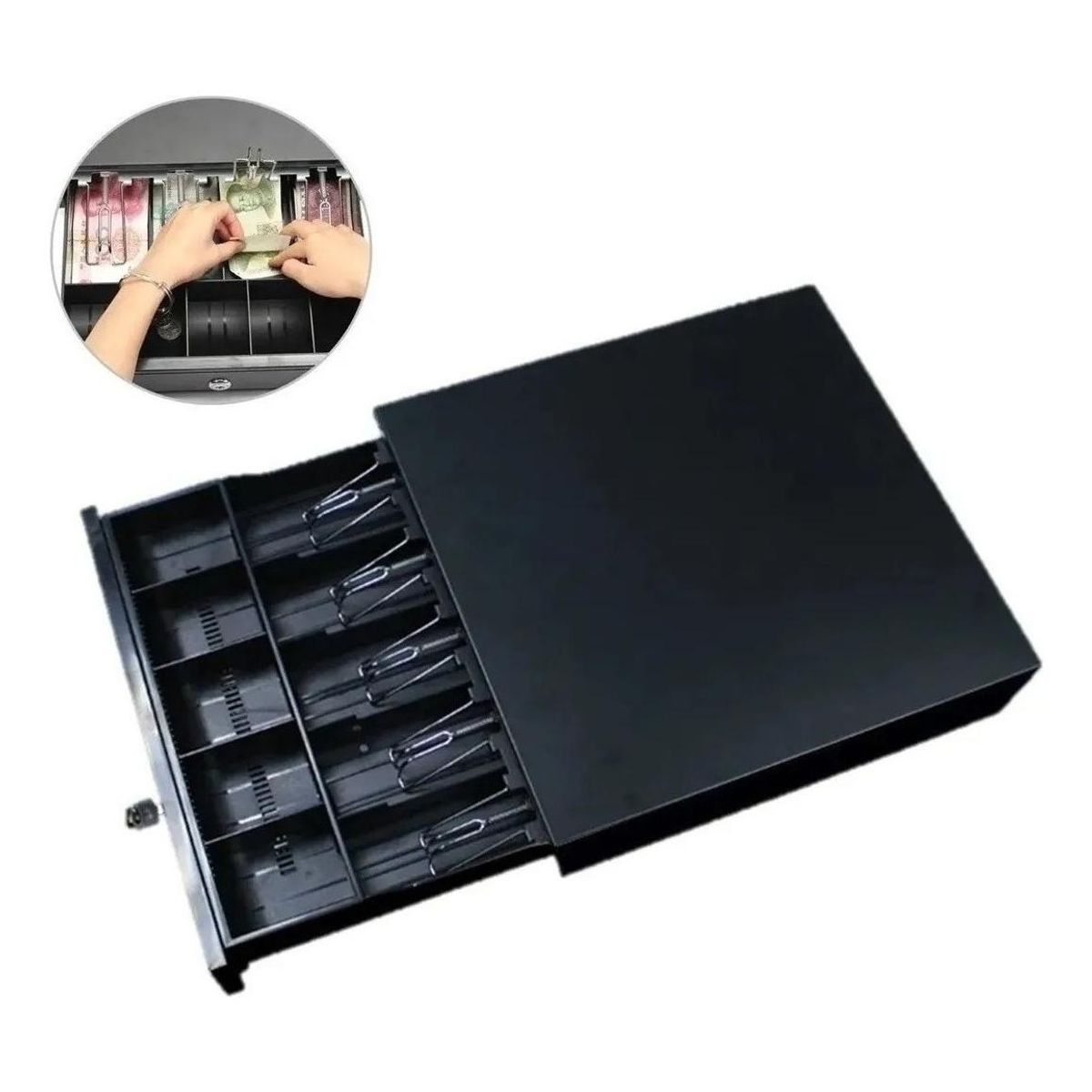 GENERICO - Caja Electrónica de Dinero con Gaveta RJ11 para 5 Billetes y 5 Monedas