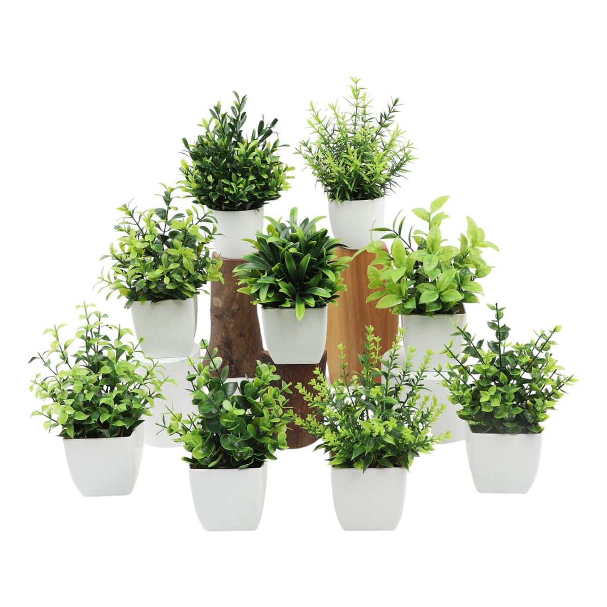 GENERICO - Set de 5 Plantas Artificiales para Decoración del Hogar