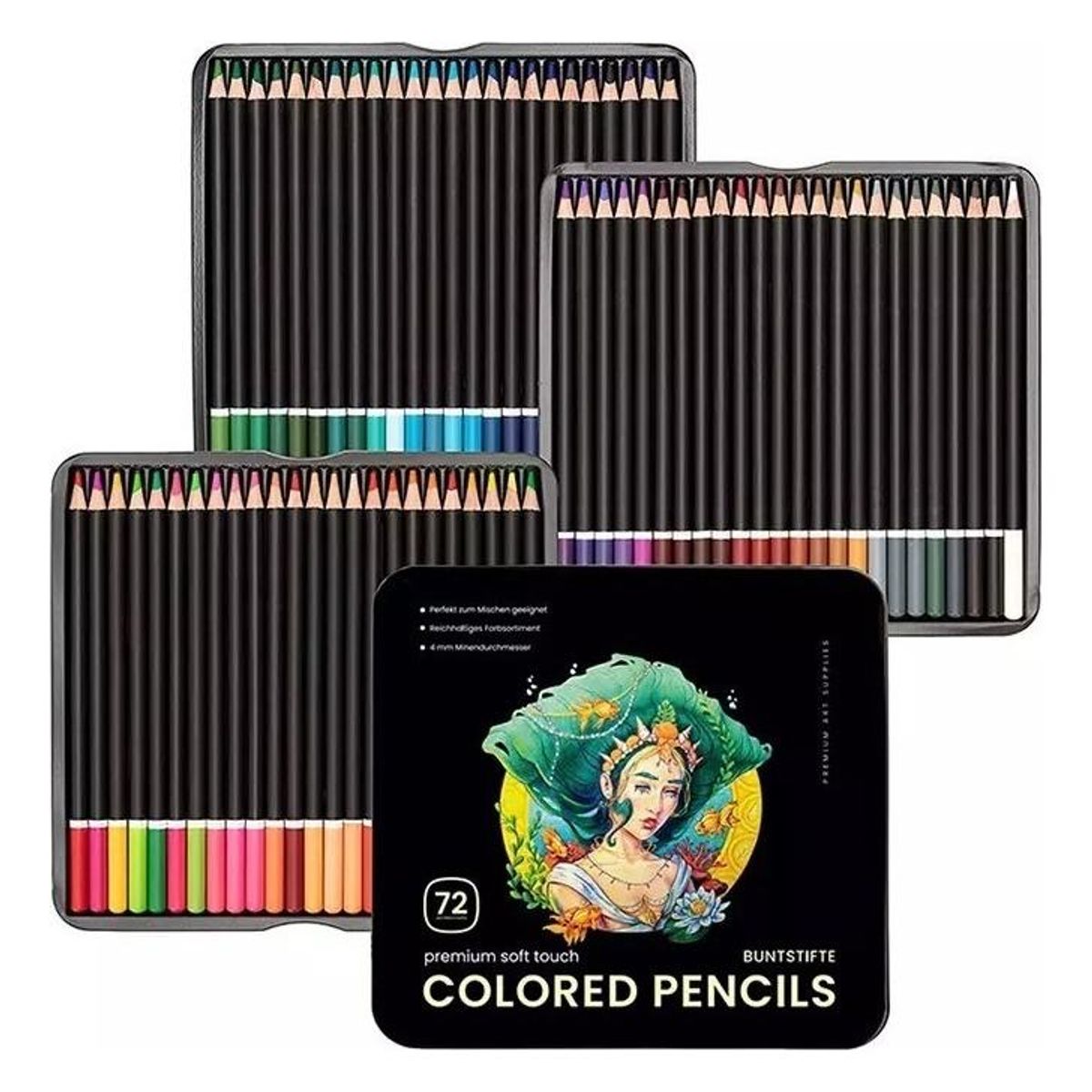 GENERICO - Set de 72 Lápices de Colores Profesionales a Base de Aceite