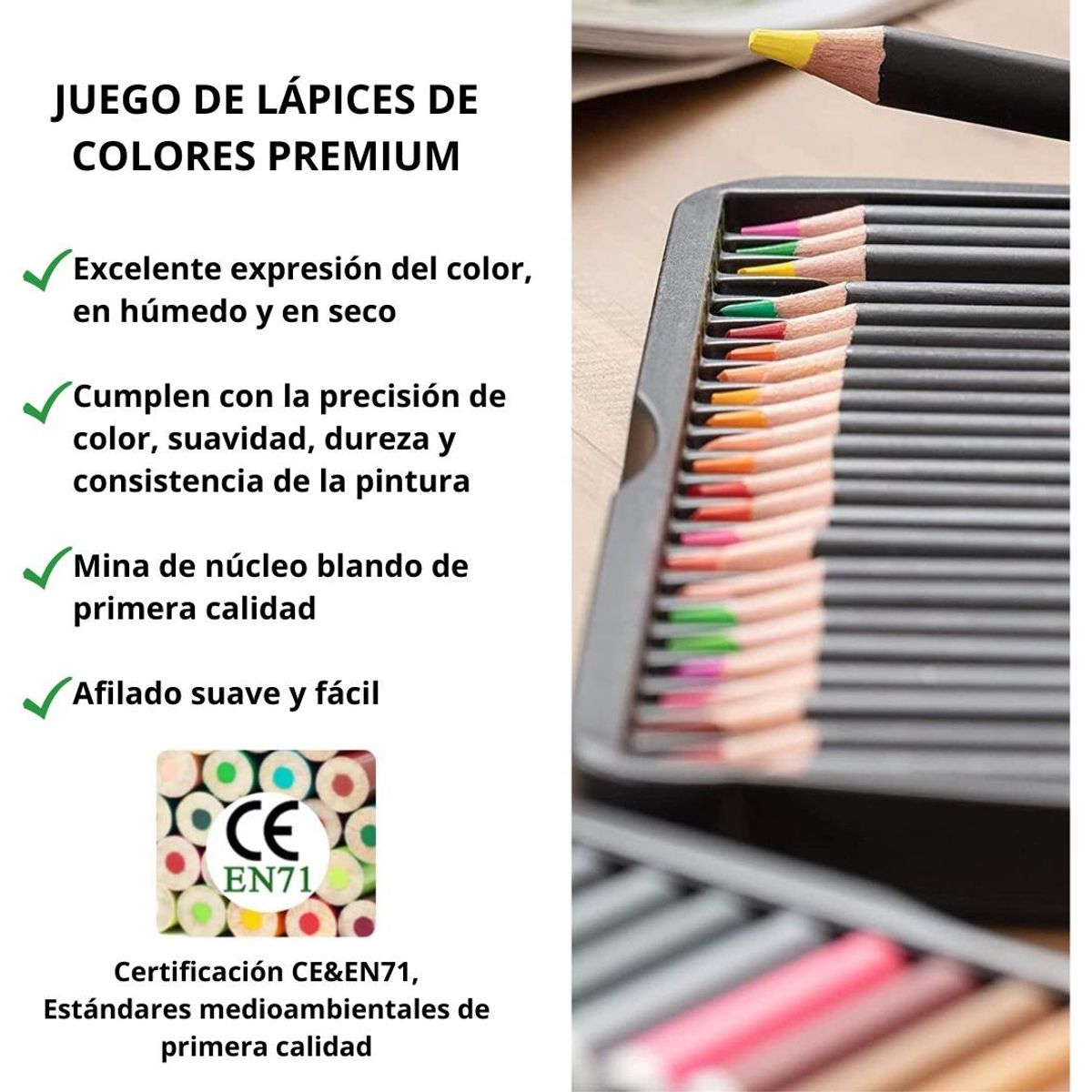 GENERICO - Set de 72 Lápices de Colores Profesionales a Base de Aceite