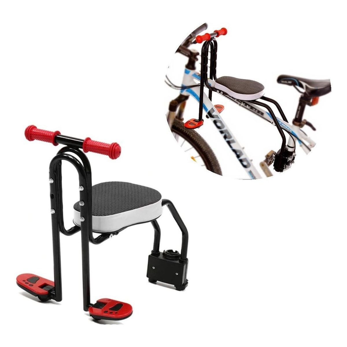 GENERICO - Asiento Delantero para Niños en Bicicleta con Cojín Grueso