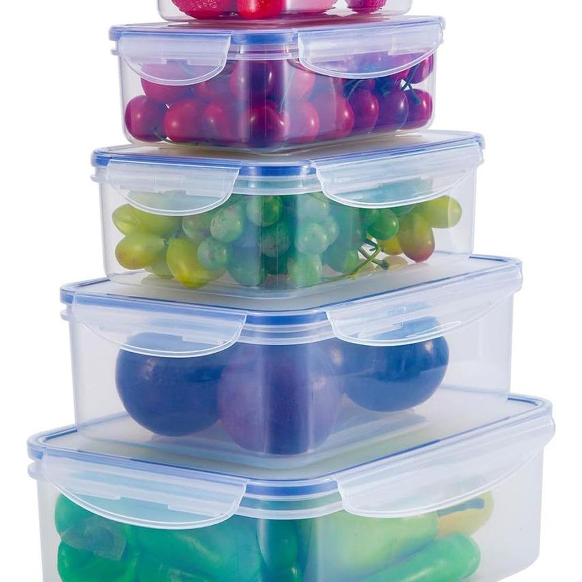 GENERICO - Set de 5 Envases Herméticos Transparentes para Alimentos