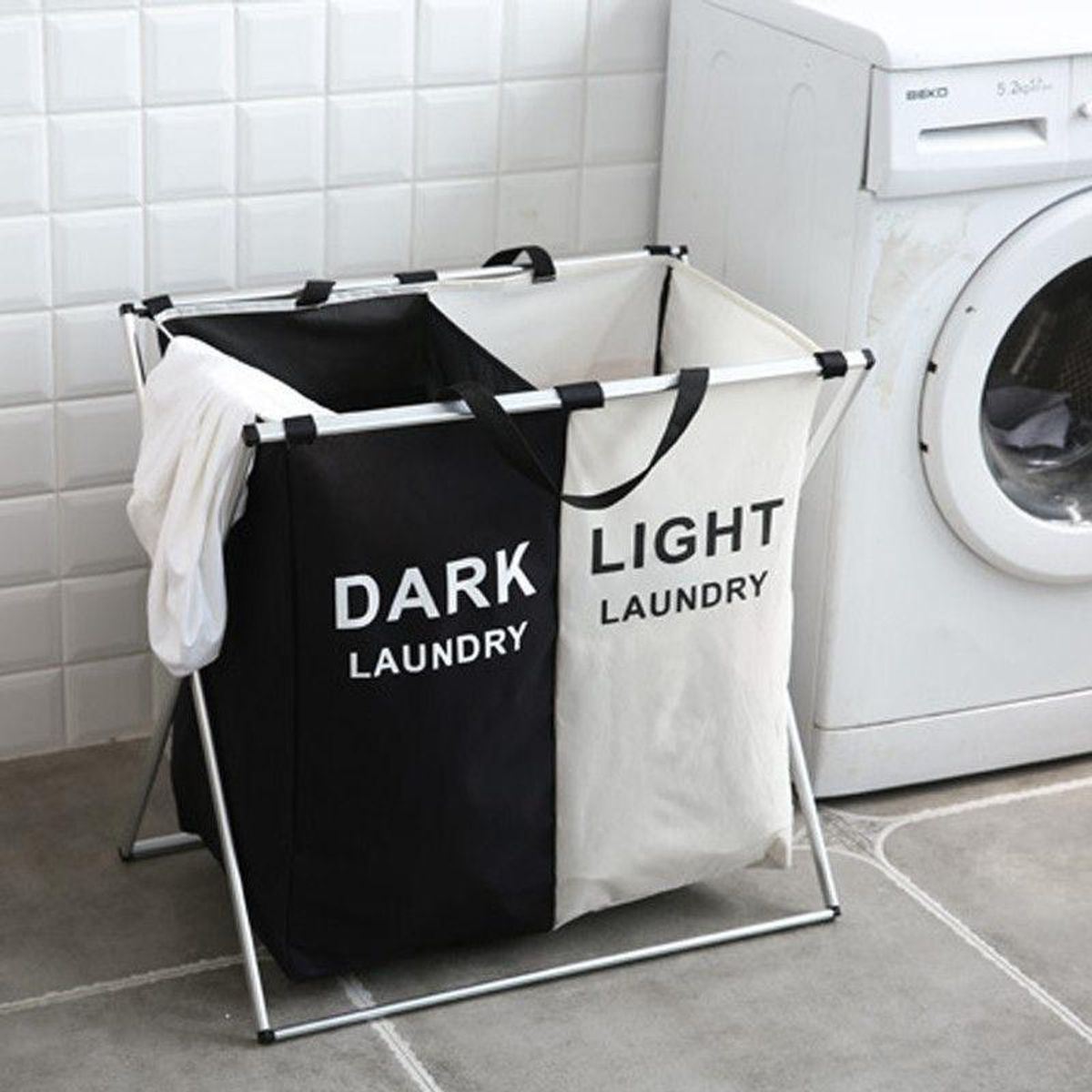GENERICO - Canasto Plegable para Ropa Sucia con 2 Compartimentos