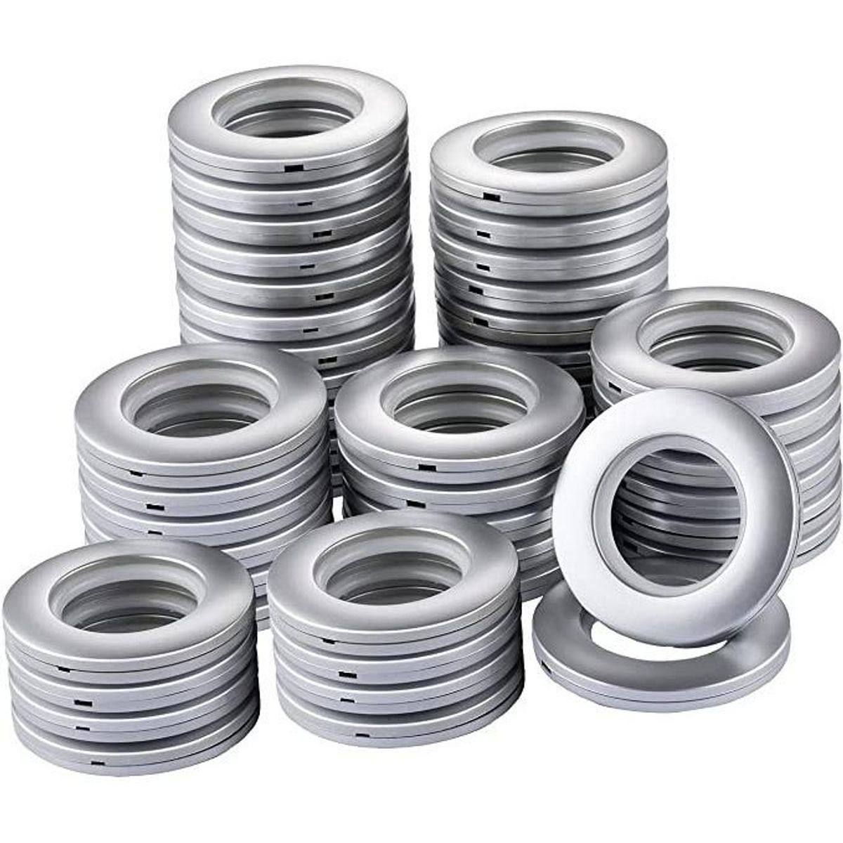 GENERICO - Pack de 60 Argollas para Cortina de Plástico ABS