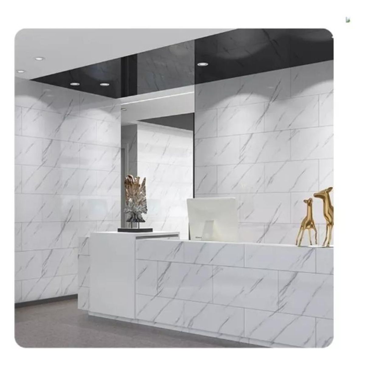 GENERICO - Pack de 10 Pegatinas Adhesivas para Baldosas de Mármol 60x30 cm