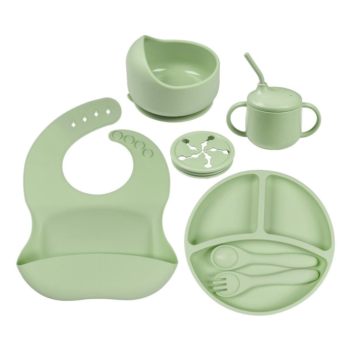 GENERICO - Set de Vajilla de Silicona para Bebés 7 Piezas Coloridas