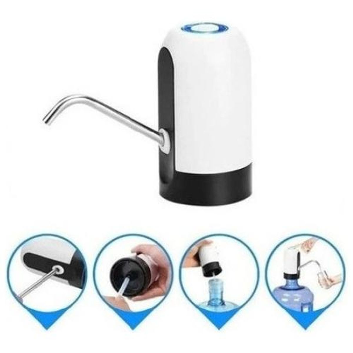 GENERICO - Bomba Dispensador de Agua Eléctrico Recargable USB 5 Galones