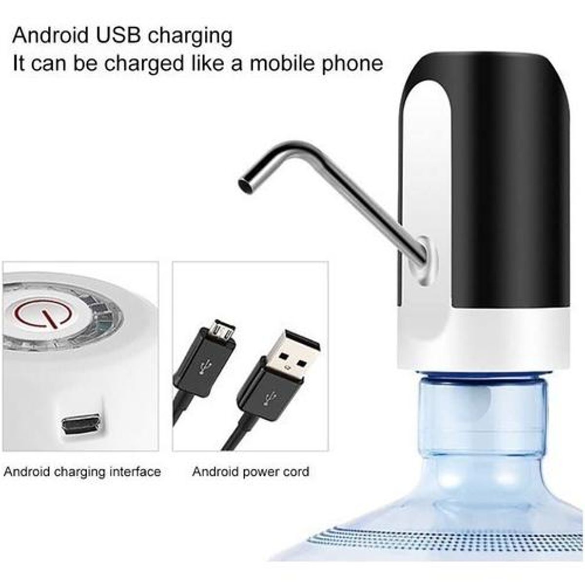 GENERICO - Bomba Dispensador de Agua Eléctrico Recargable USB 5 Galones