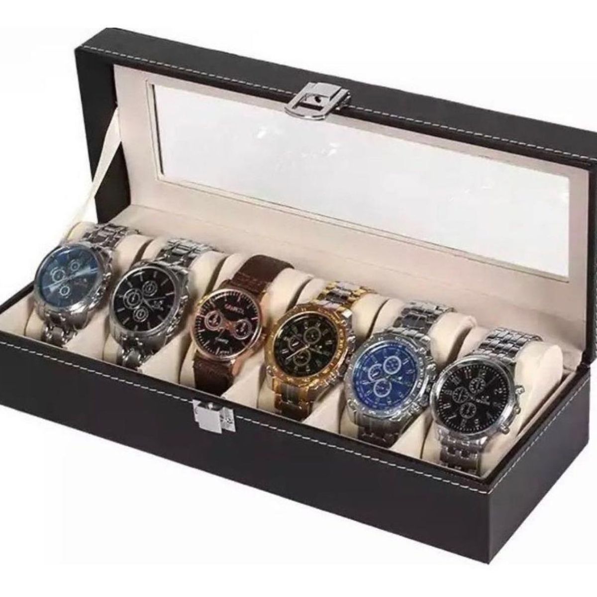 GENERICO - Caja Organizadora Elegante para 6 Relojes.