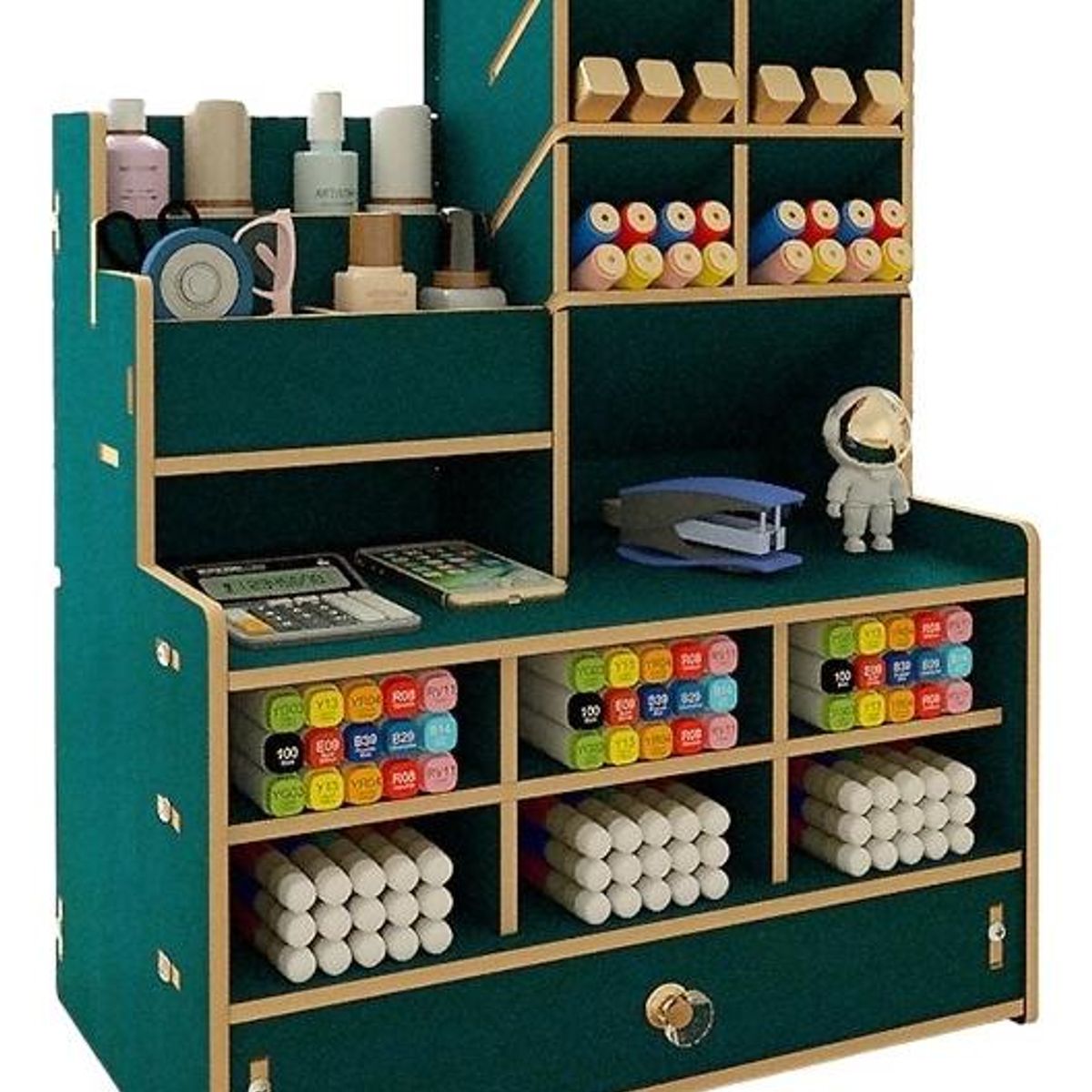 GENERICO - Organizador de Escritorio Vertical de Madera Verde