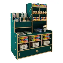 GENERICO - Organizador de Escritorio Vertical de Madera Verde