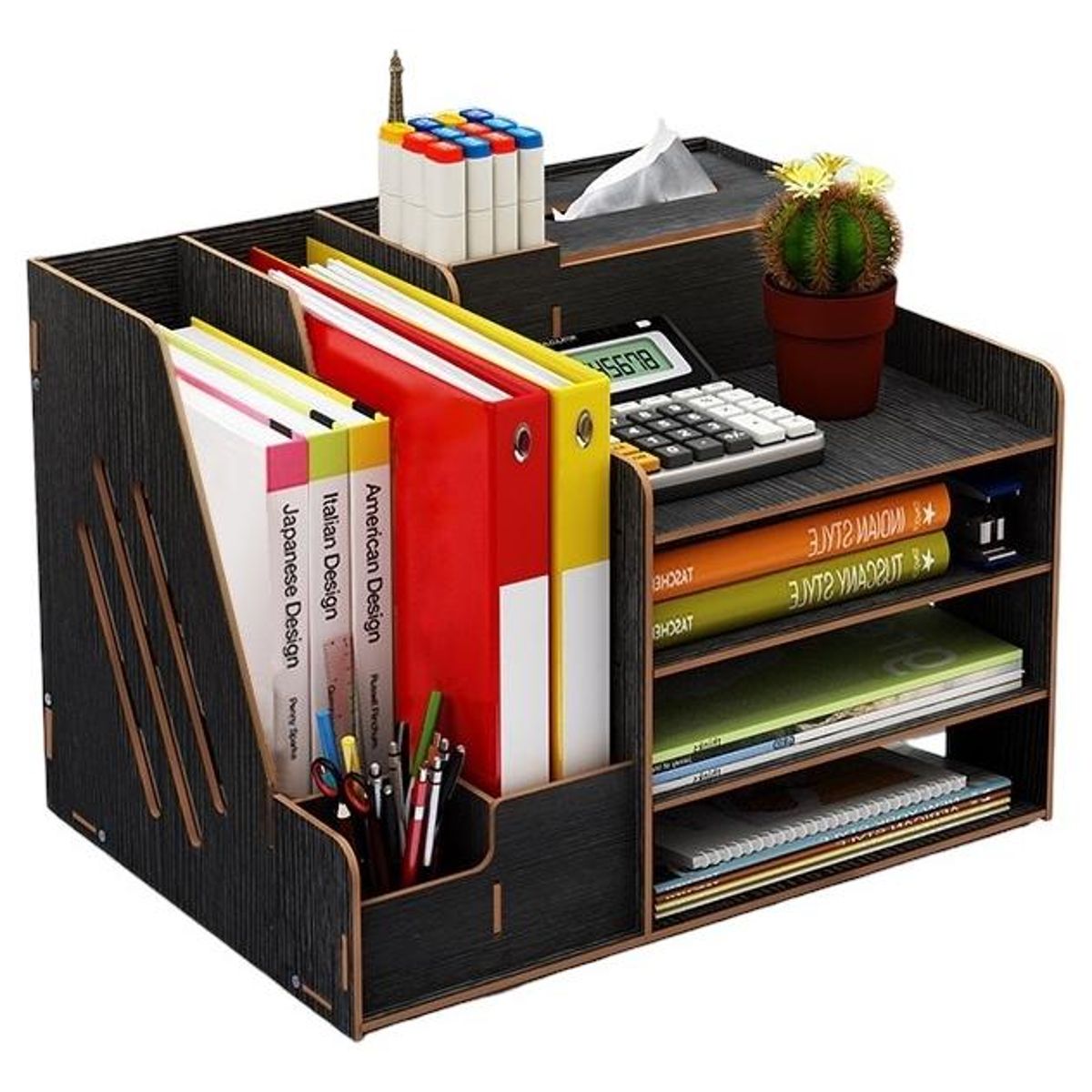 GENERICO - Organizador de Escritorio para Lápices y Plumones - Negro