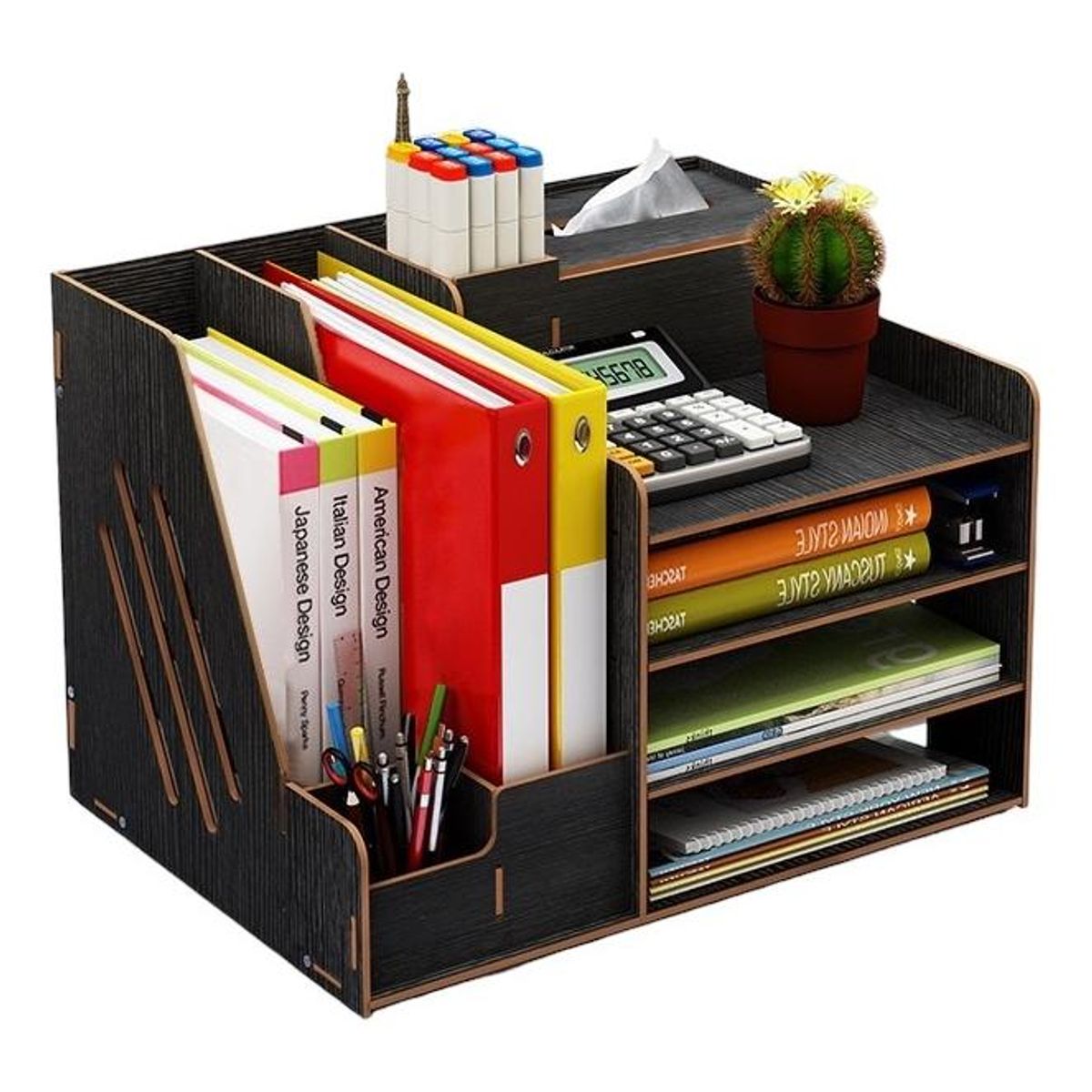 GENERICO - Organizador de Escritorio para Lápices y Plumones - Negro