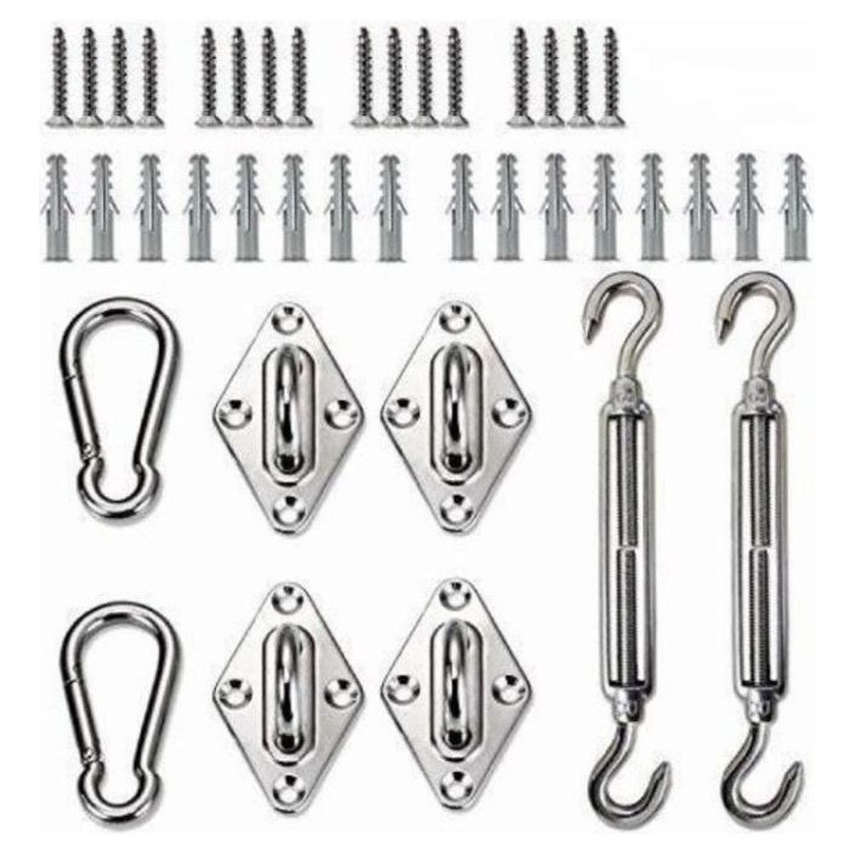 GENERICO - Kit de Anclaje de Acero Inoxidable para Toldo Vela