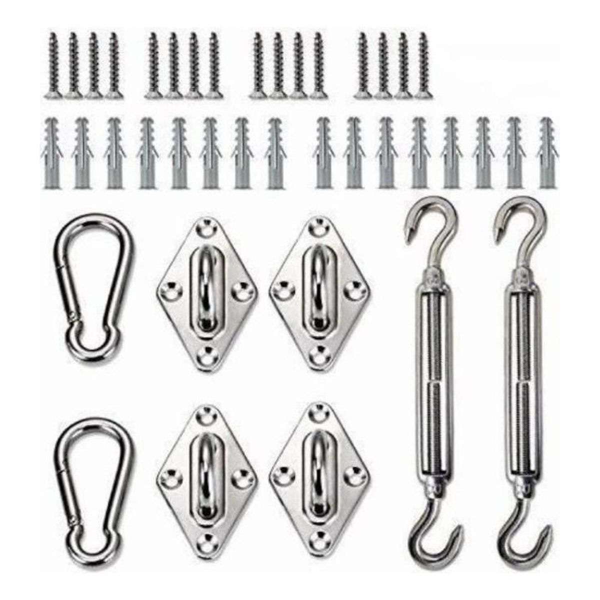 GENERICO - Kit de Anclaje de Acero Inoxidable para Toldo Vela