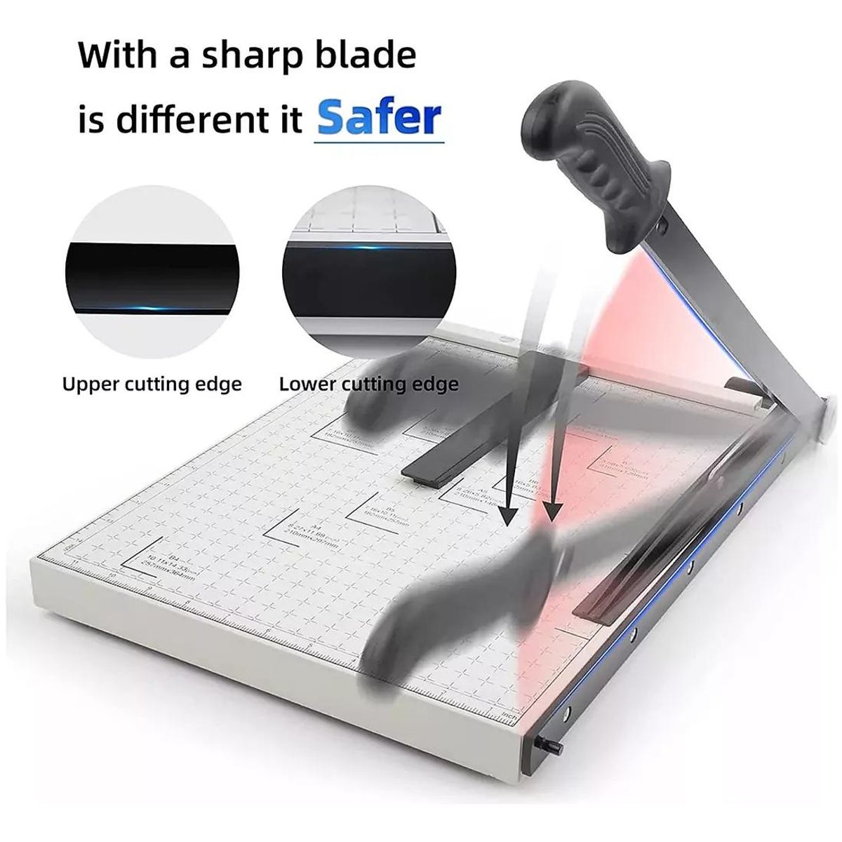 GENERICO - Cortadora de Papel B4 Guillotina con Palanca Blanco