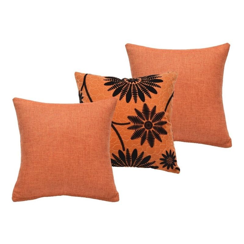 GENERICO - Set de 3 Cojines con Fundas Girasol y Liso 43x43 cm