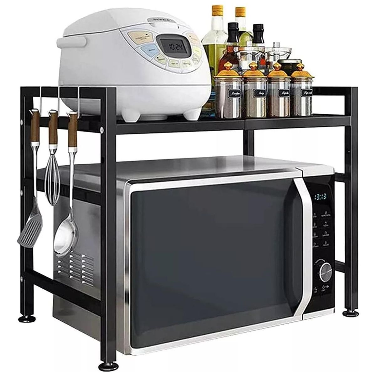 GENERICO - Estante Ajustable de Microondas para Cocina con 2 Niveles