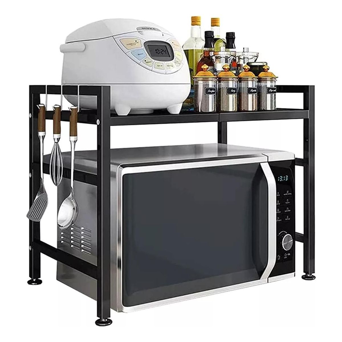 GENERICO - Estante Ajustable de Microondas para Cocina con 2 Niveles