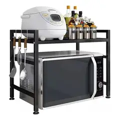 GENERICO - Estante Ajustable de Microondas para Cocina con 2 Niveles