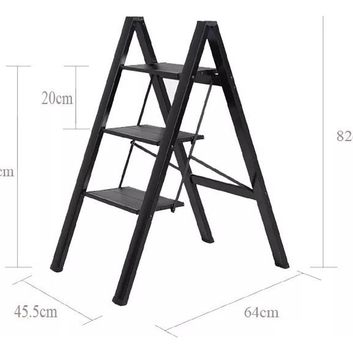 GENERICO - Escalera Plegable de Acero de 3 Escalones 150kg
