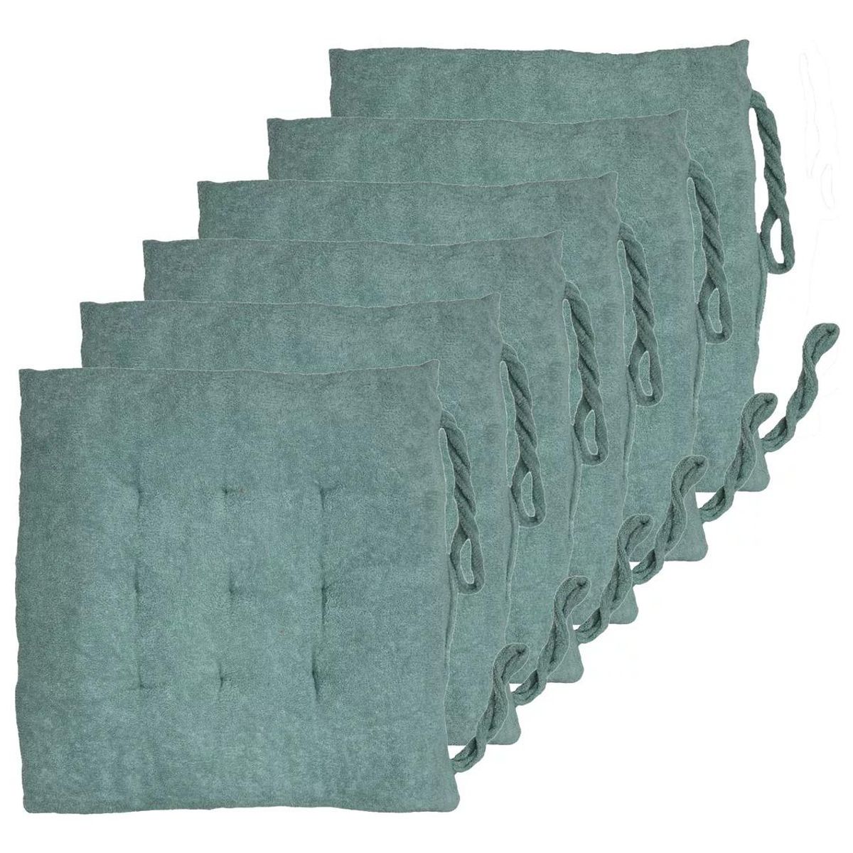 GENERICO - Pack de 6 Cojines Cuadrados Gruesos Chenille para Sillas