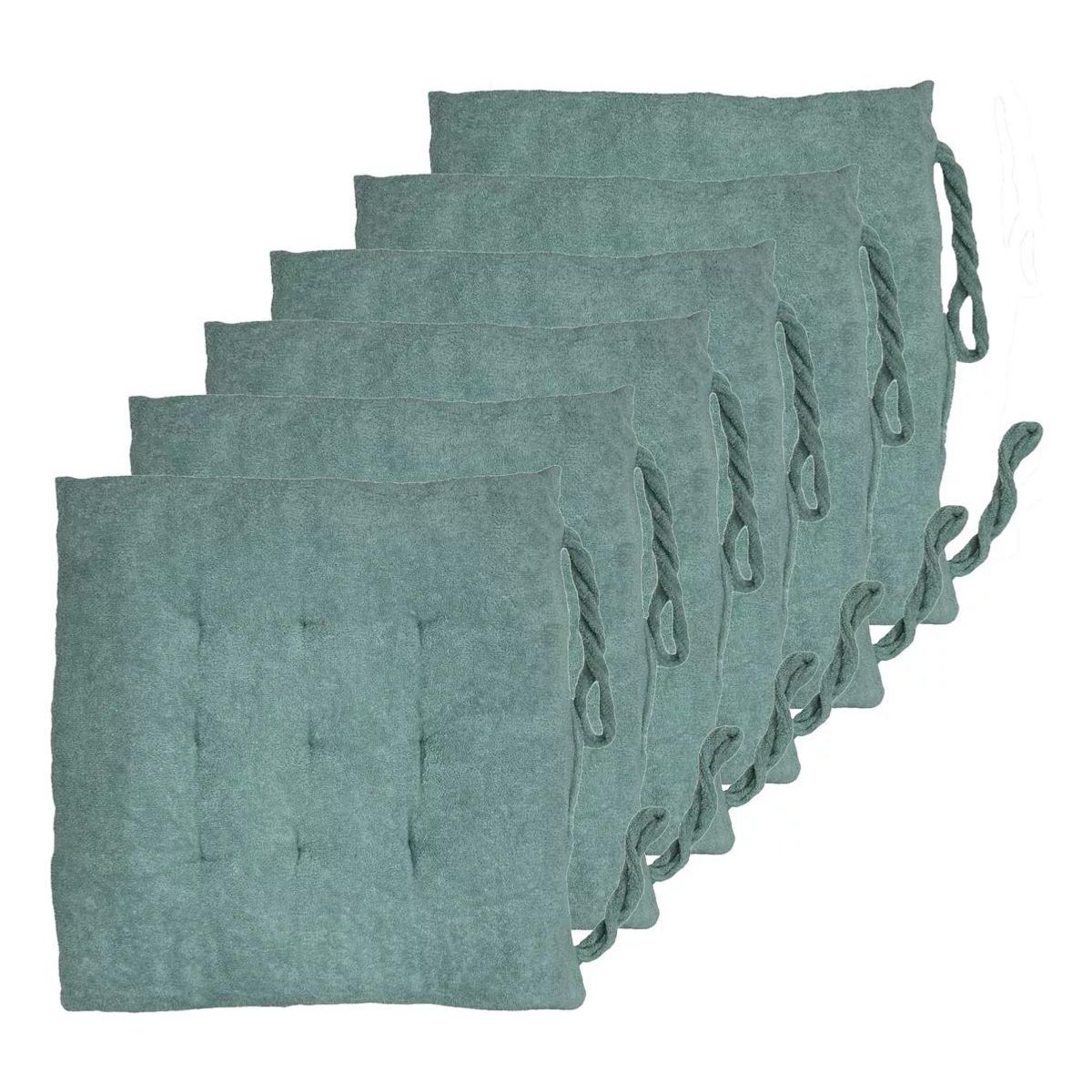 GENERICO - Pack de 6 Cojines Cuadrados Gruesos Chenille para Sillas